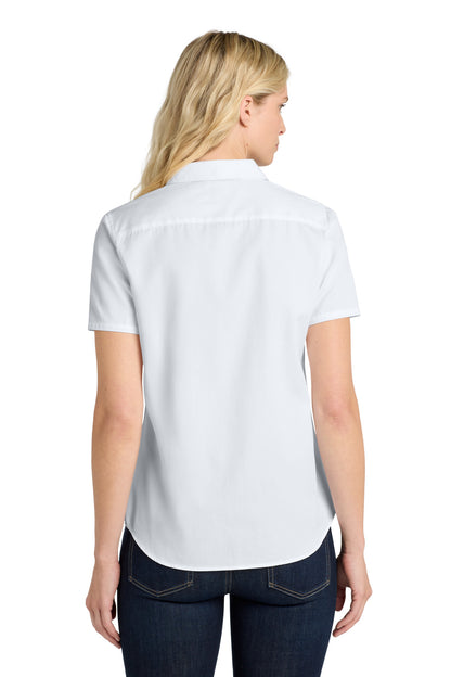 Port Authority Women's Short Sleeve SuperPro ReactTwill Shirt. LW809 White