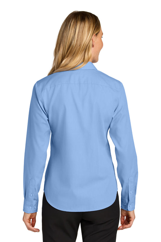 Port Authority Women's Long Sleeve Nailhead Easy Care Shirt LW816 Swiss Blue