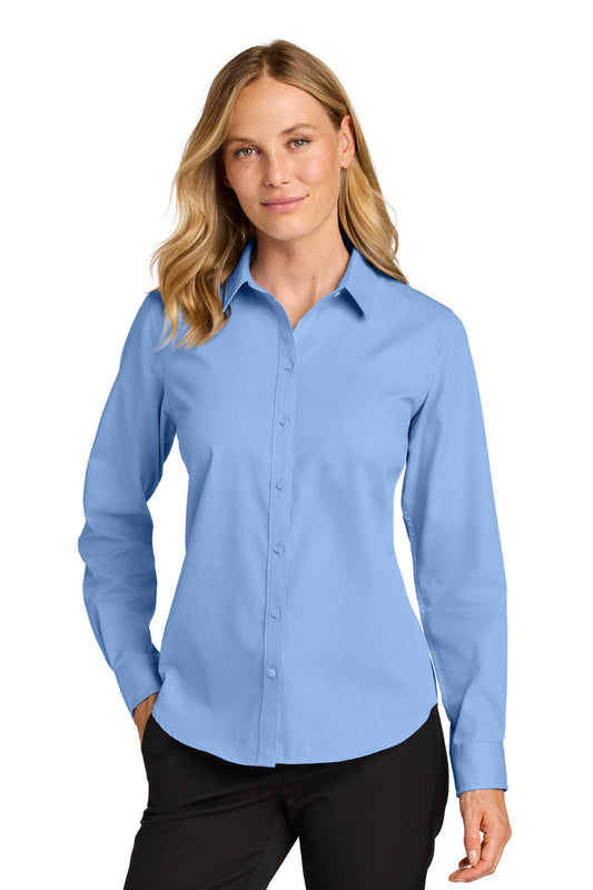 Port Authority Women's Long Sleeve Nailhead Easy Care Shirt LW816 Swiss Blue