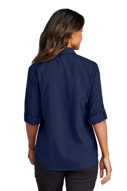 Port Authority Women's Long Sleeve UV Daybreak Shirt LW960 True Navy