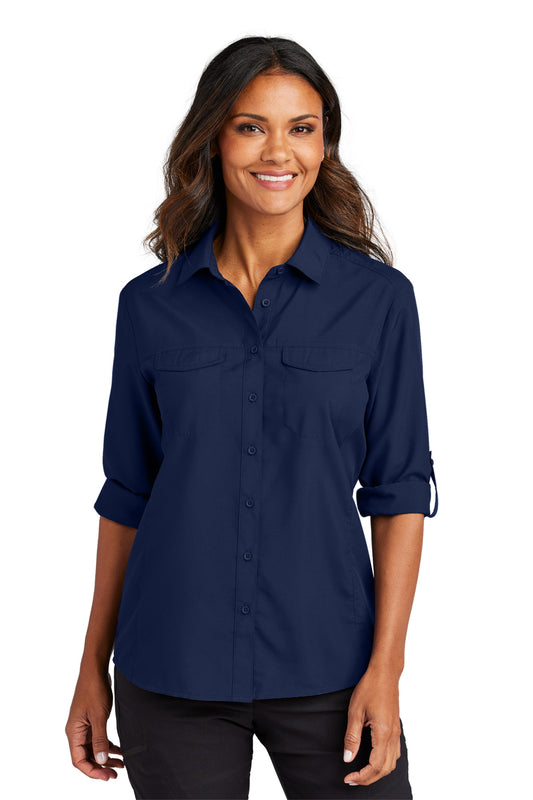 Port Authority Women's Long Sleeve UV Daybreak Shirt LW960 True Navy