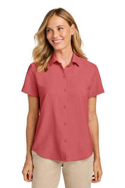 Port Authority Women's Short Sleeve UV Dockside Shirt LW963 Coral Reef