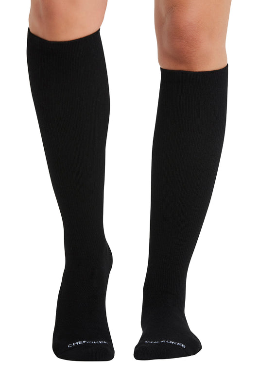 Legwear LXSUPPORT Knee High 15-20 mmHg Compression Socks Onyx Model Image Front | Cherokee