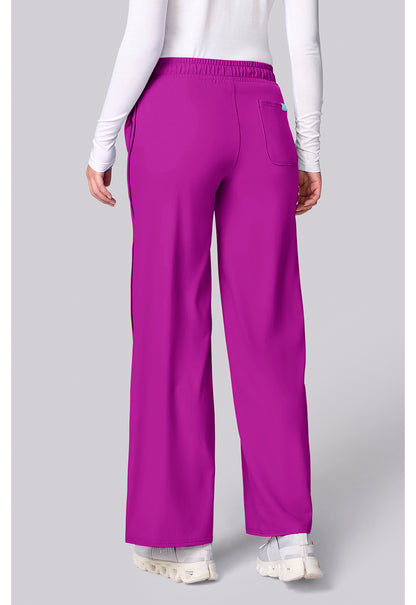 Insight MC00009 Women's Wide Leg Pintuck Scrub Pants Back To The Fuschia