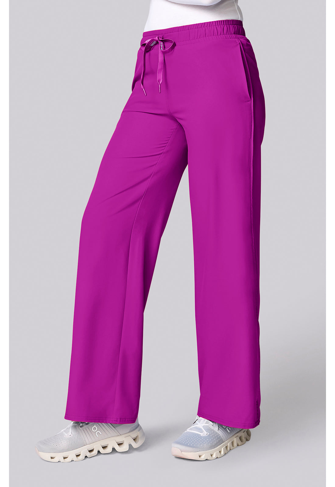 Insight MC00009 Women's Wide Leg Pintuck Scrub Pants Back To The Fuschia