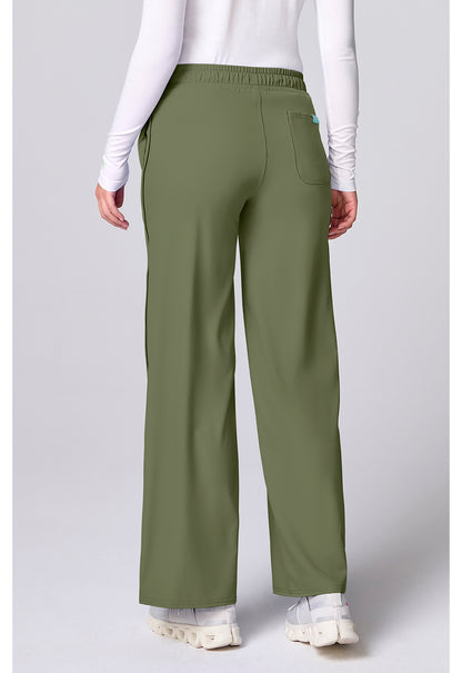 Insight MC00009 Women's Wide Leg Pintuck Scrub Pants Olive