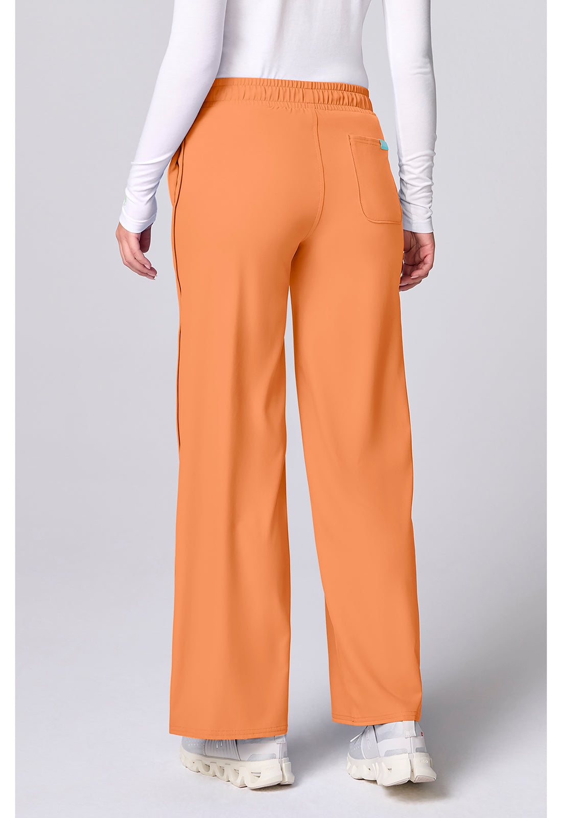 Insight MC00009 Women's Wide Leg Pintuck Scrub Pants Papa Don'T Peach