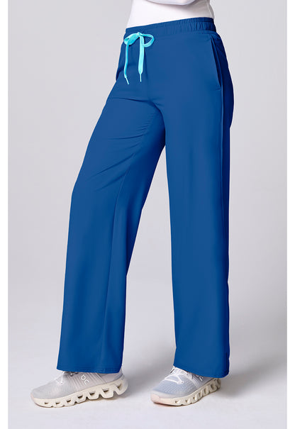 Insight MC00009 Women's Wide Leg Pintuck Scrub Pants Royal