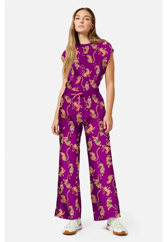 Amp MC00015 Women's Printed Dolman Scrub Top Into The Wild