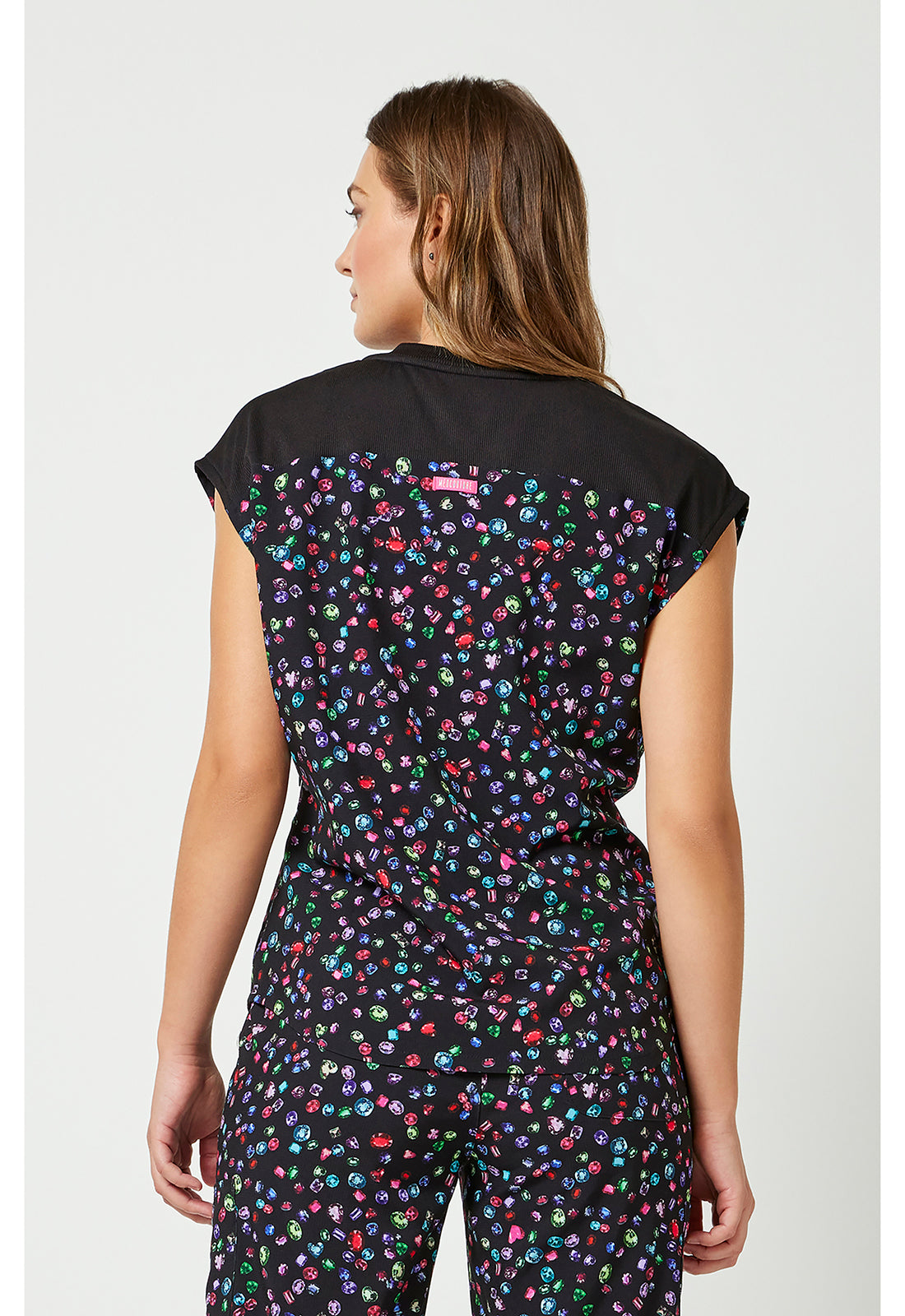 AMP MC00015 Printed Dolman Top Sparkling Jewels