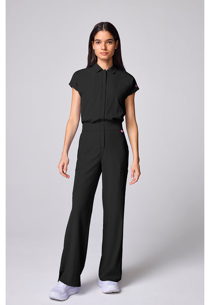 Amp MC00018 Women's Dolman Wide Leg Jumpsuit Black