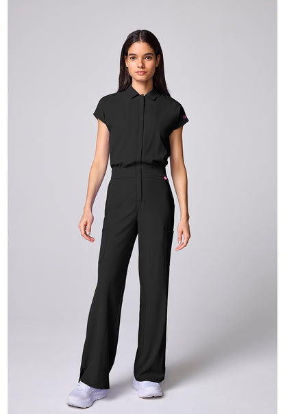 Amp MC00018 Women's Dolman Wide Leg Jumpsuit Black