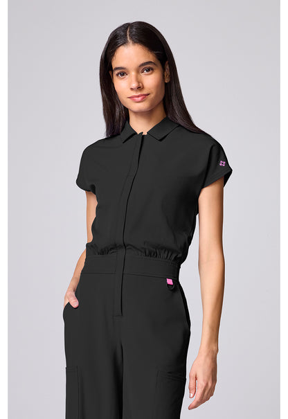 Amp MC00018 Women's Dolman Wide Leg Jumpsuit Black