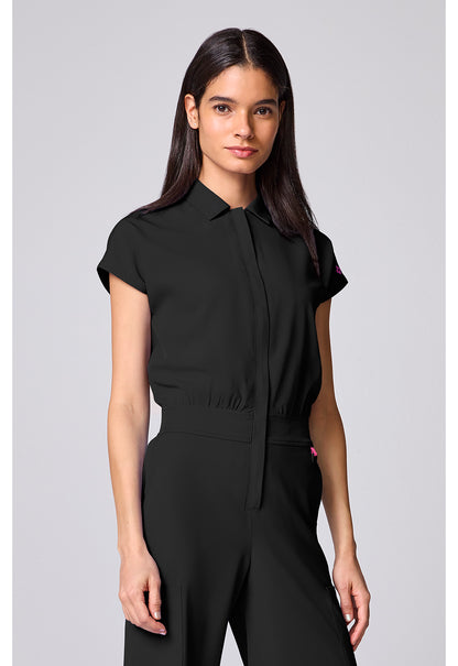 Amp MC00018 Women's Dolman Wide Leg Jumpsuit Black