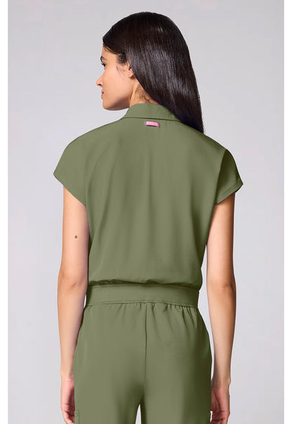 Amp MC00018 Women's Dolman Wide Leg Jumpsuit Olive