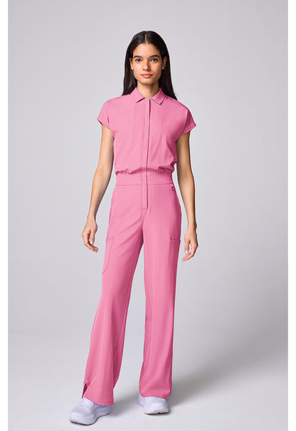 Amp MC00018 Women's Dolman Wide Leg Jumpsuit Pixel Pink