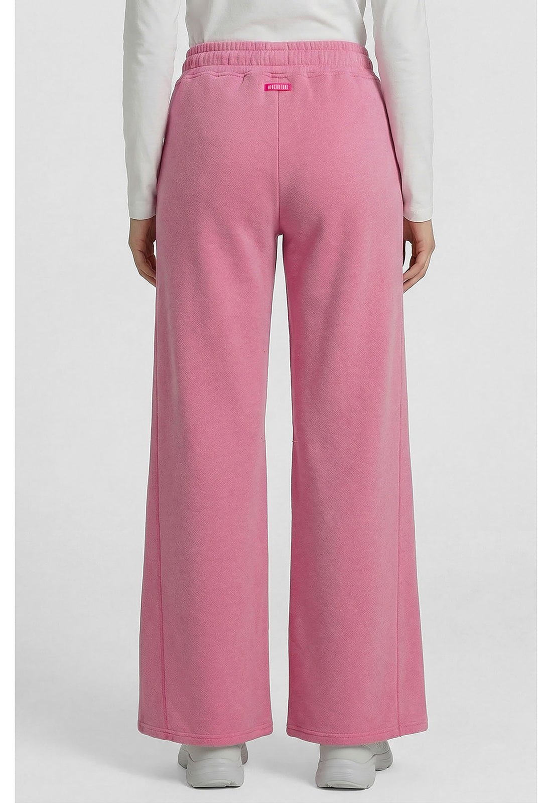 Lifestyle MC00024 Women's Drawstring Wide Leg Scrub Pants Pink Power Heather