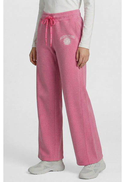 Lifestyle MC00024 Women's Drawstring Wide Leg Scrub Pants Pink Power Heather