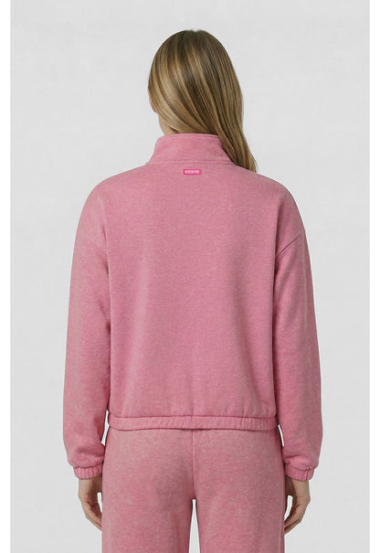 Lifestyle MC00026 Women's Half Zip Pullover Pink Power Heather