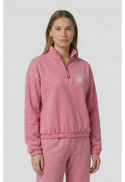 Lifestyle MC00026 Women's Half Zip Pullover Pink Power Heather