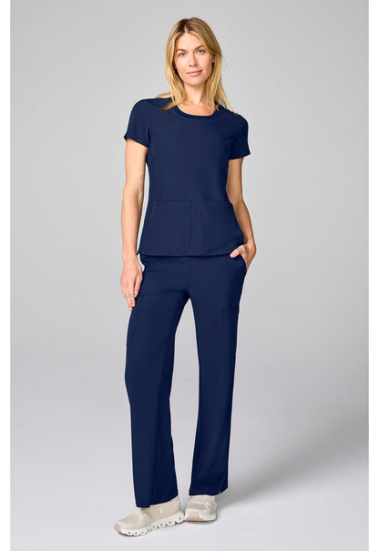 Amp MC00027 Women's Four Pocket Round Neck Scrub Top image 2