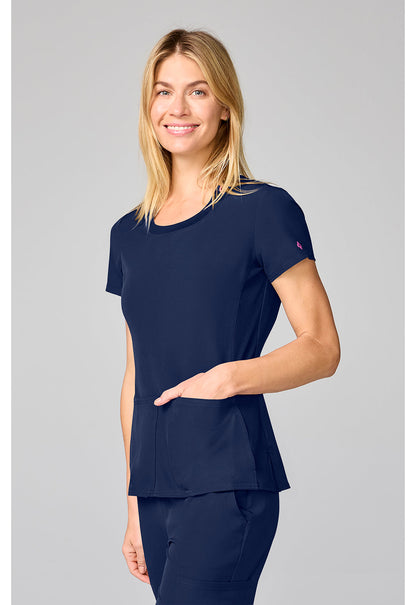 Amp MC00027 Women's Four Pocket Round Neck Scrub Top image 3