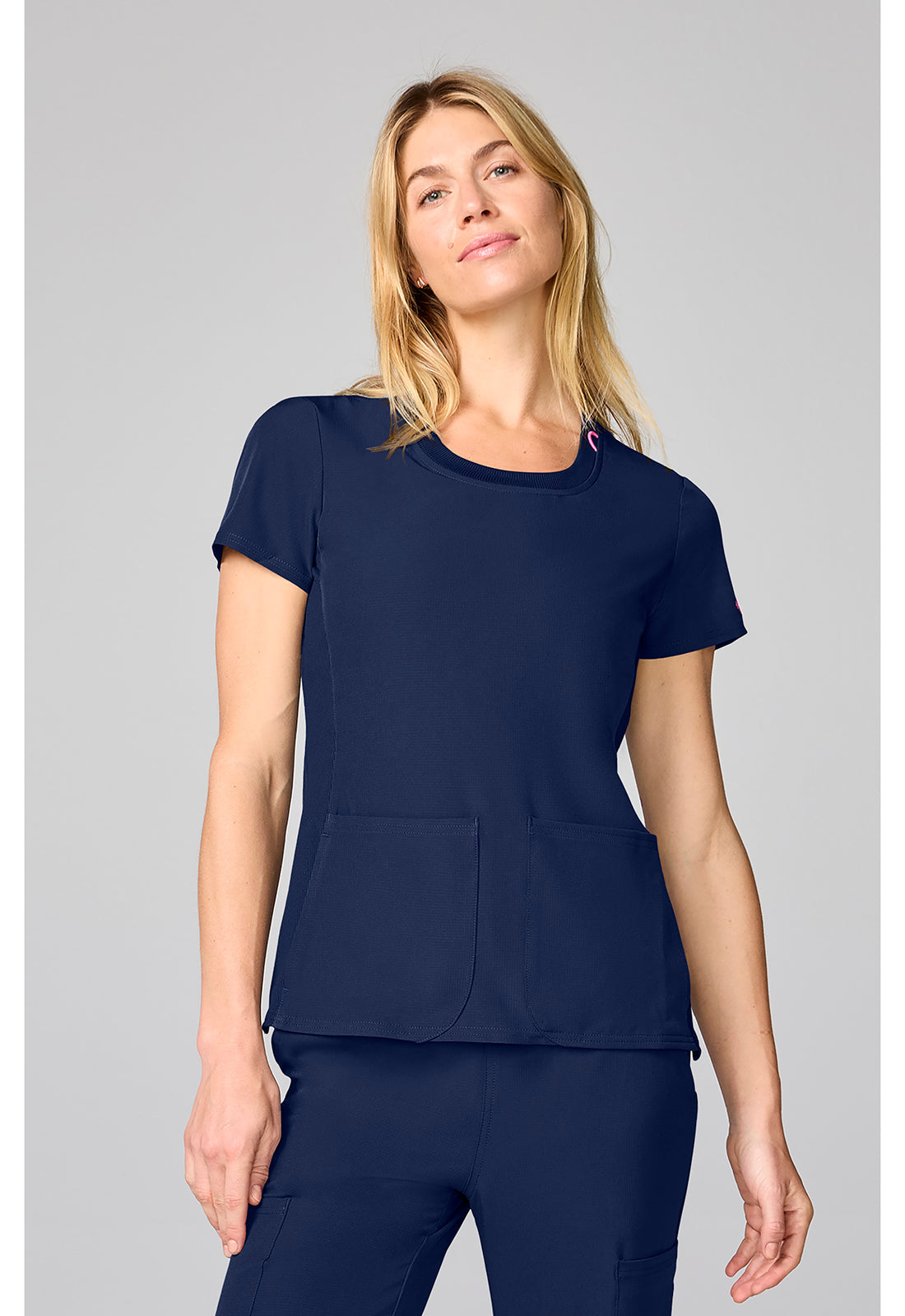 Amp MC00027 Women's Four Pocket Round Neck Scrub Top image 1