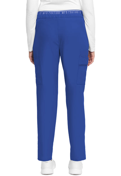 Insight MC009 Mid Rise Pull-on Tapered Leg Ankle Pants Royal Model Image Back | Med Couture