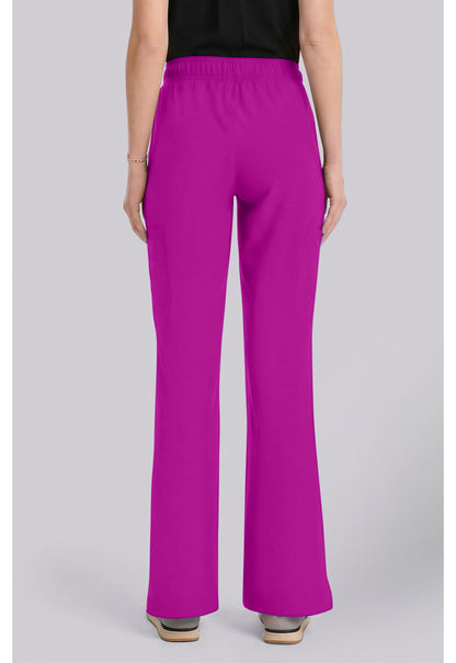 Insight MC010 Women's Mid Rise Flare Leg Scrub Pants Back To The Fuschia