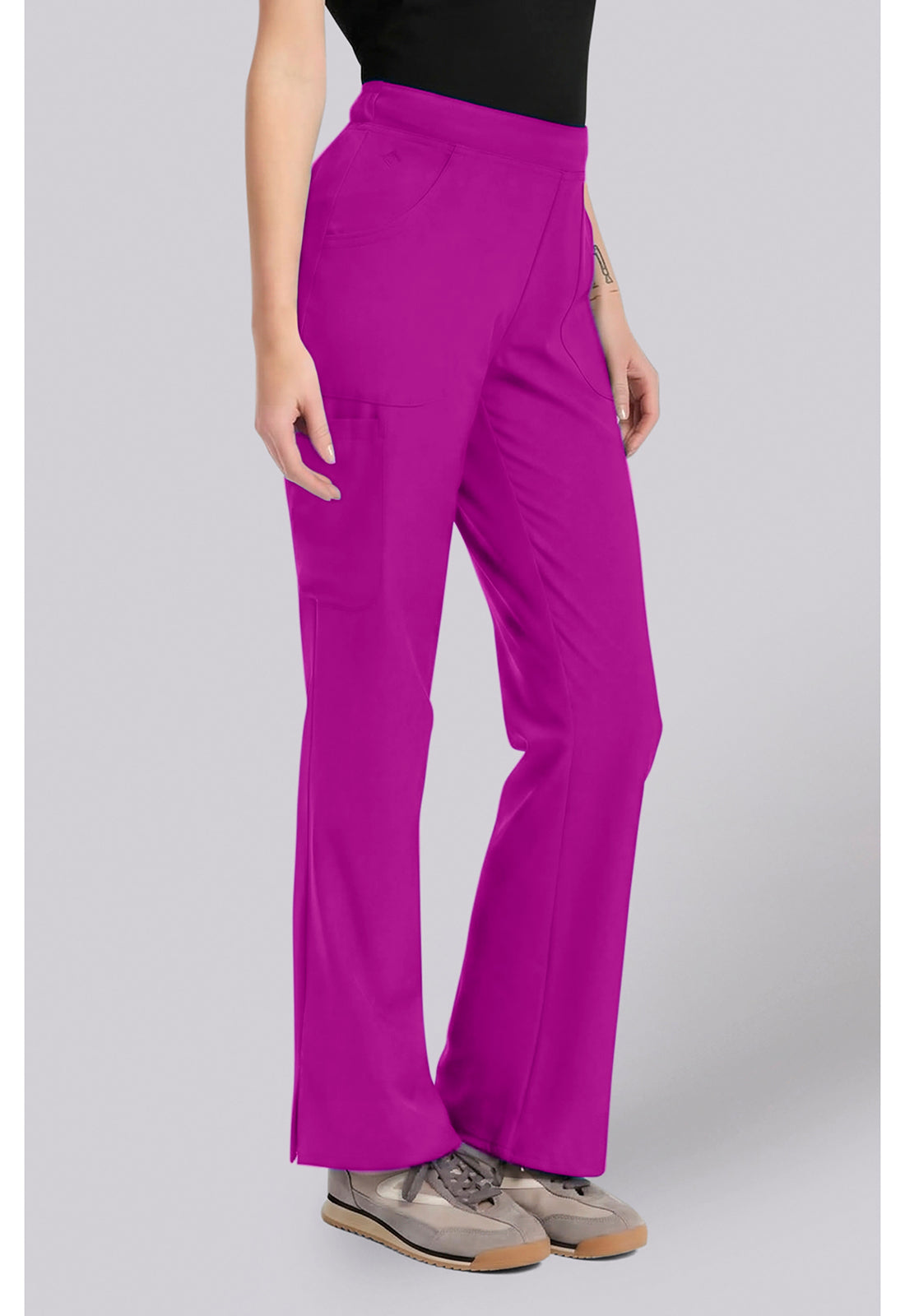 Insight MC010 Women's Mid Rise Flare Leg Scrub Pants Back To The Fuschia