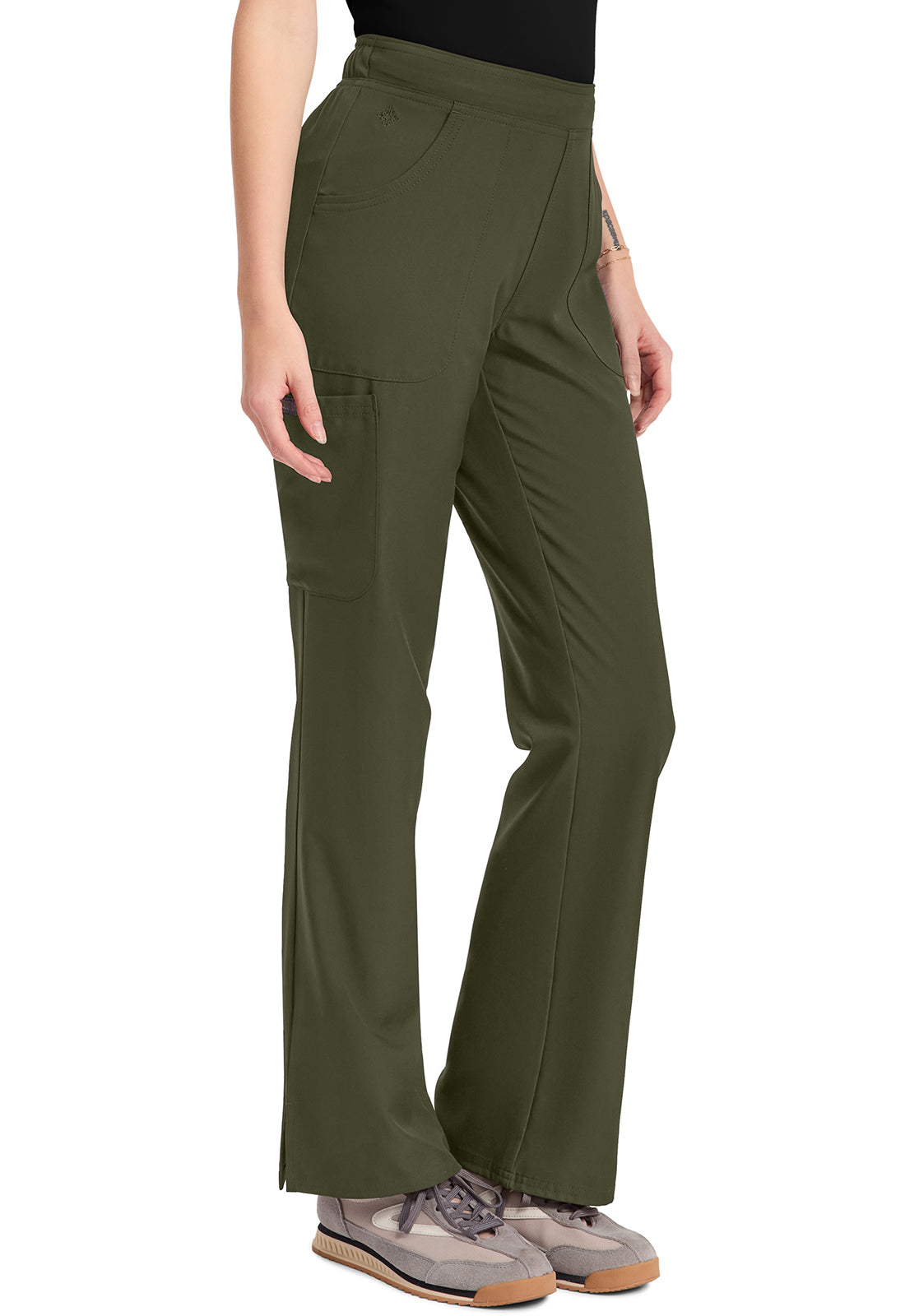 Insight MC010 Women's Mid Rise Flare Leg Pants Olive Image