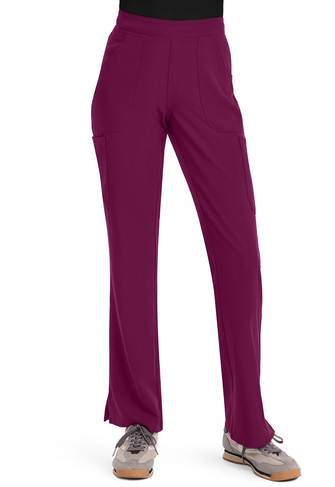 Insight MC010 Women's Mid Rise Flare Leg Pants Wine Image