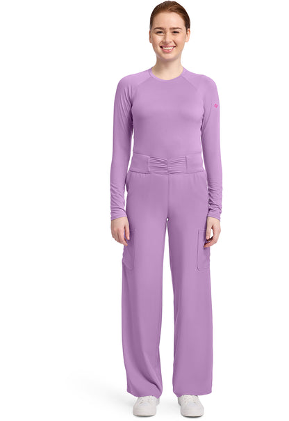 Insight MC011 Women's 5-Pocket Ruched Wide Leg Pants Lilac
