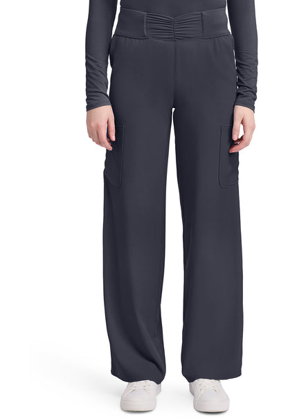 Insight MC011 Women's 5-Pocket Ruched Wide Leg Pants Pewter