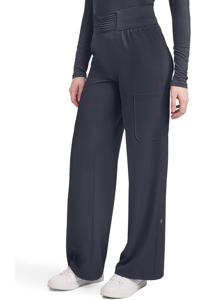 Insight MC011 Women's 5-Pocket Ruched Wide Leg Pants Pewter