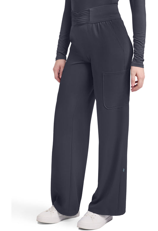 Insight MC011 Women's 5-Pocket Ruched Wide Leg Pants Pewter