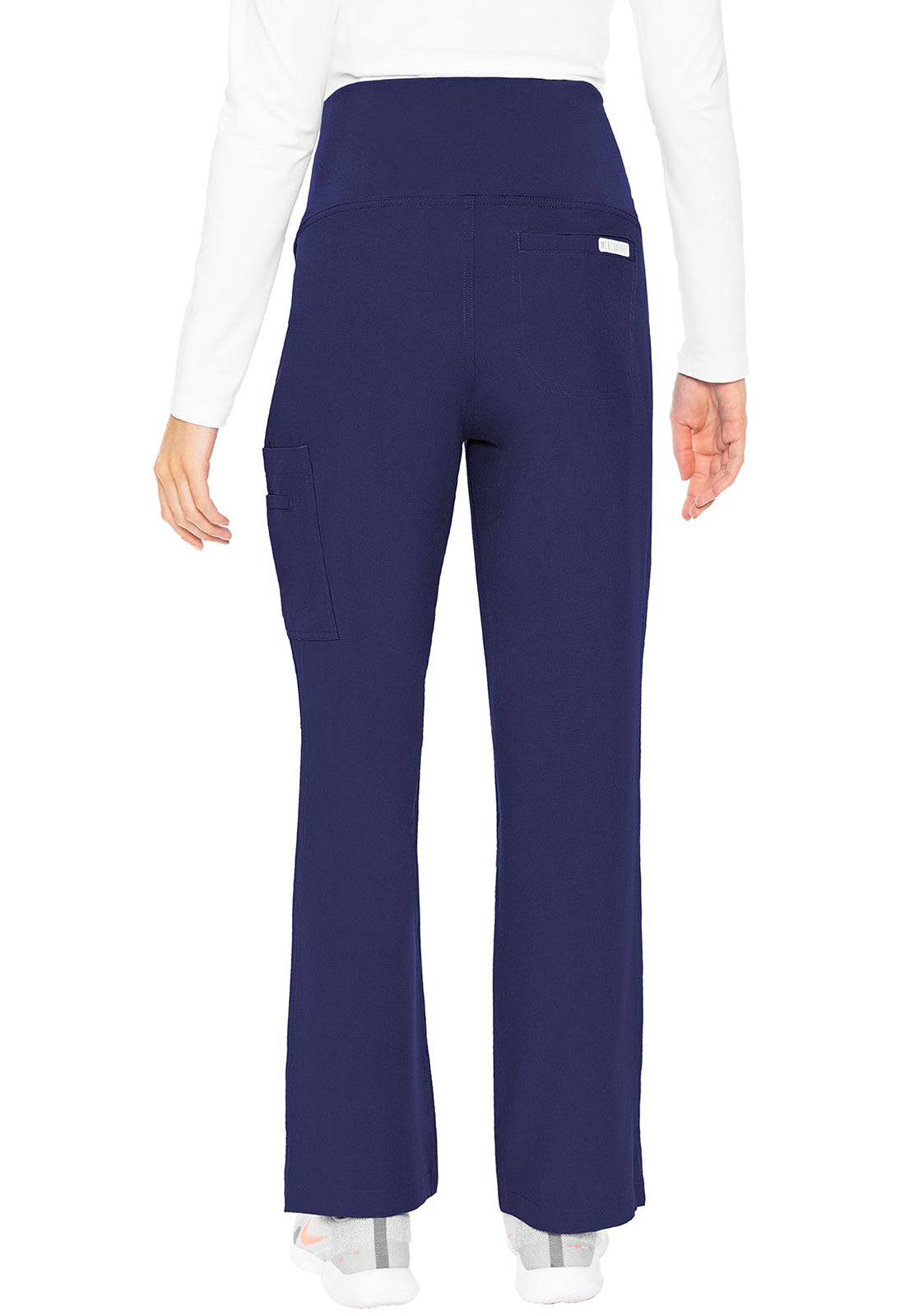 Touch MC028 Maternity Pants Navy Model Image Back | Med Couture