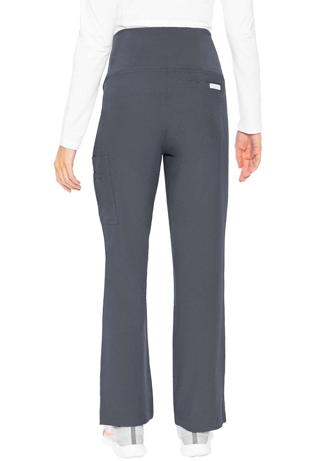 Touch MC028 Maternity Pants Pewter Model Image Back | Med Couture