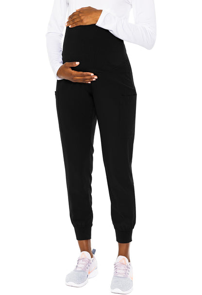 Touch MC029 Maternity Jogger Black Model Image Front | Med Couture