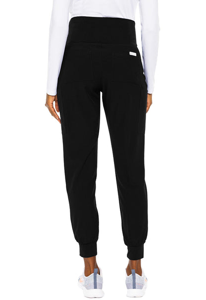 Touch MC029 Maternity Jogger Black Model Image Back | Med Couture