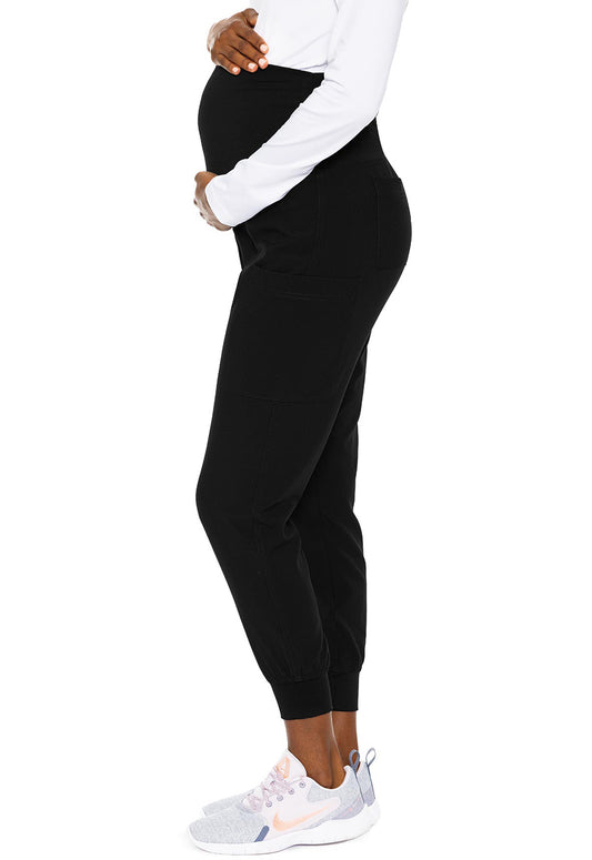 Touch MC029 Maternity Jogger Black Model Image Right Side | Med Couture