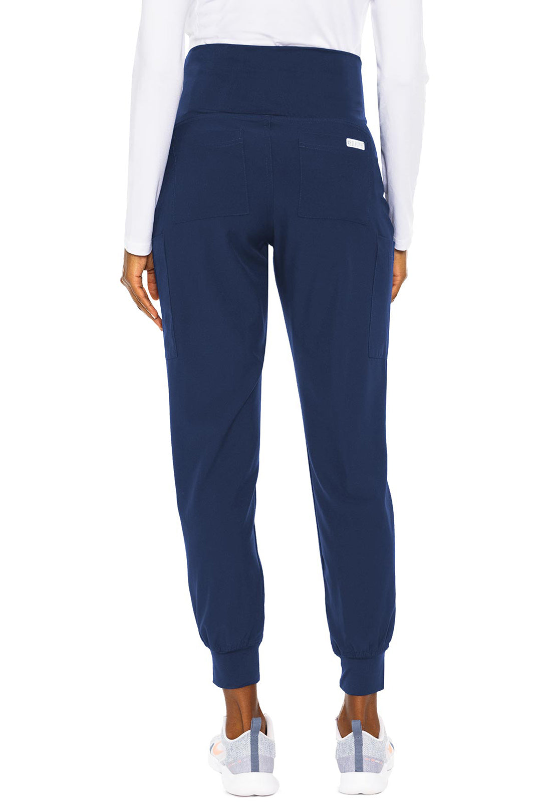 Touch MC029 Maternity Jogger Navy Model Image Back | Med Couture