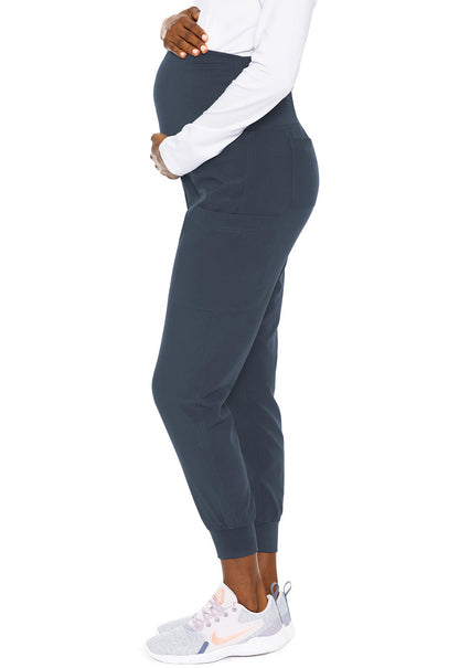 Touch MC029 Maternity Jogger Pewter Model Image Right Side | Med Couture