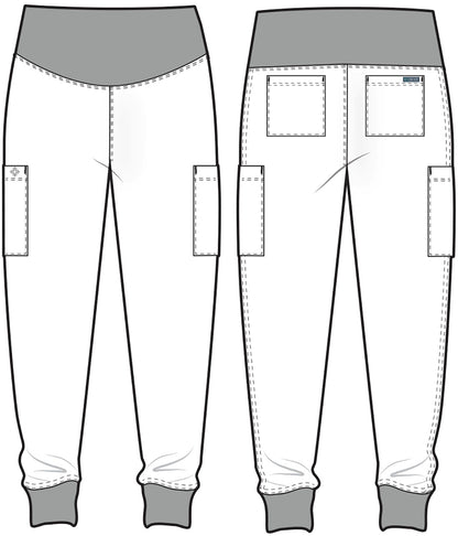 Touch MC029 Women's Maternity Scrub Joggers Pewter