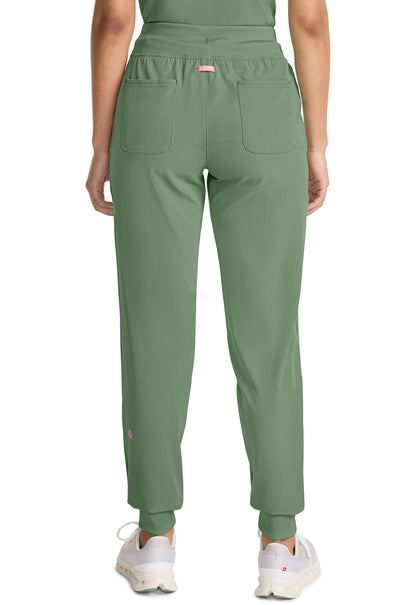 AMP MC102 Mid Rise Jogger Beyond Green Model Image Back | Med Couture