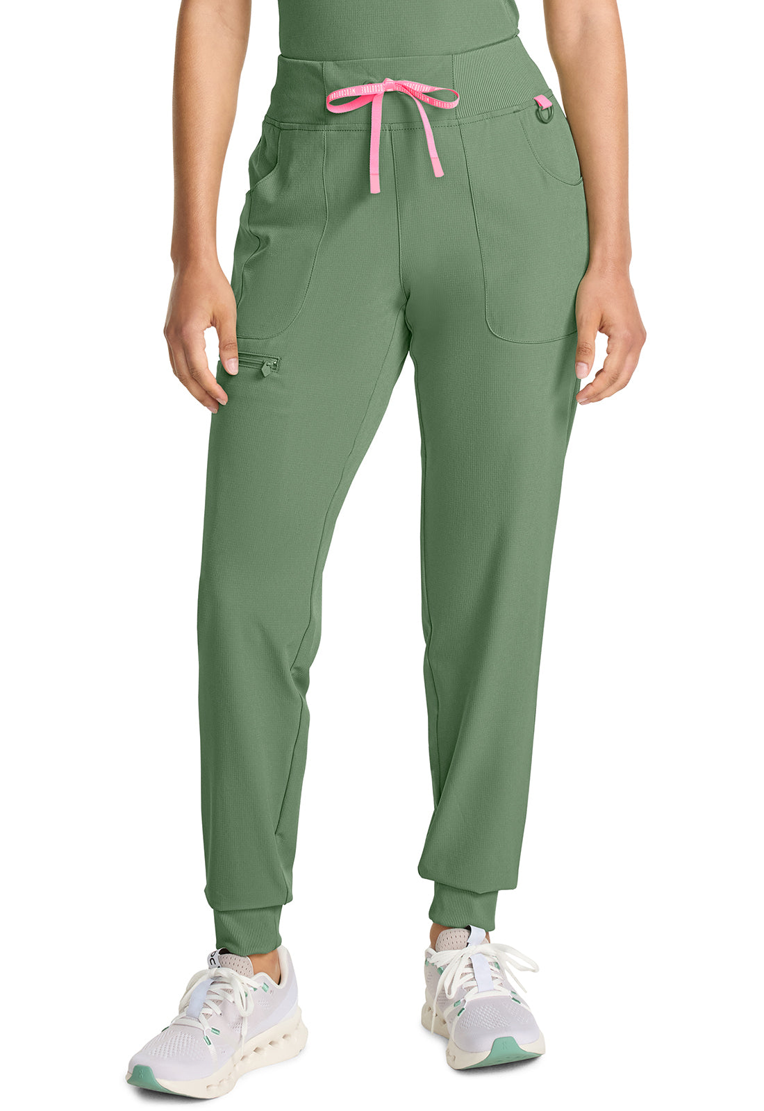 AMP MC102 Mid Rise Jogger Beyond Green Model Image Right Side | Med Couture