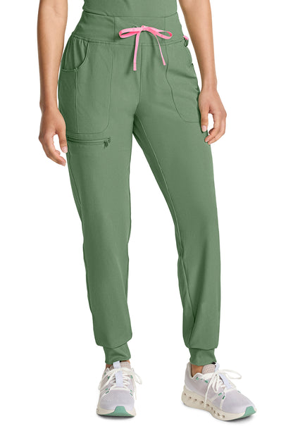 AMP MC102 Mid Rise Jogger Beyond Green Model Image Left Side | Med Couture