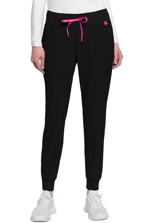 AMP MC102 Mid Rise Jogger Black Model Image Front | Med Couture