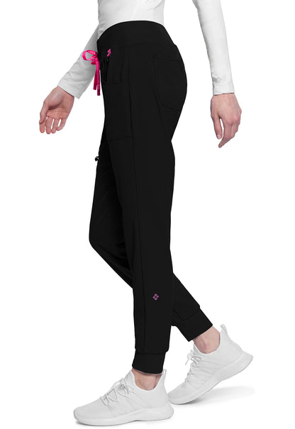 AMP MC102 Mid Rise Jogger Black Model Image Right Side | Med Couture