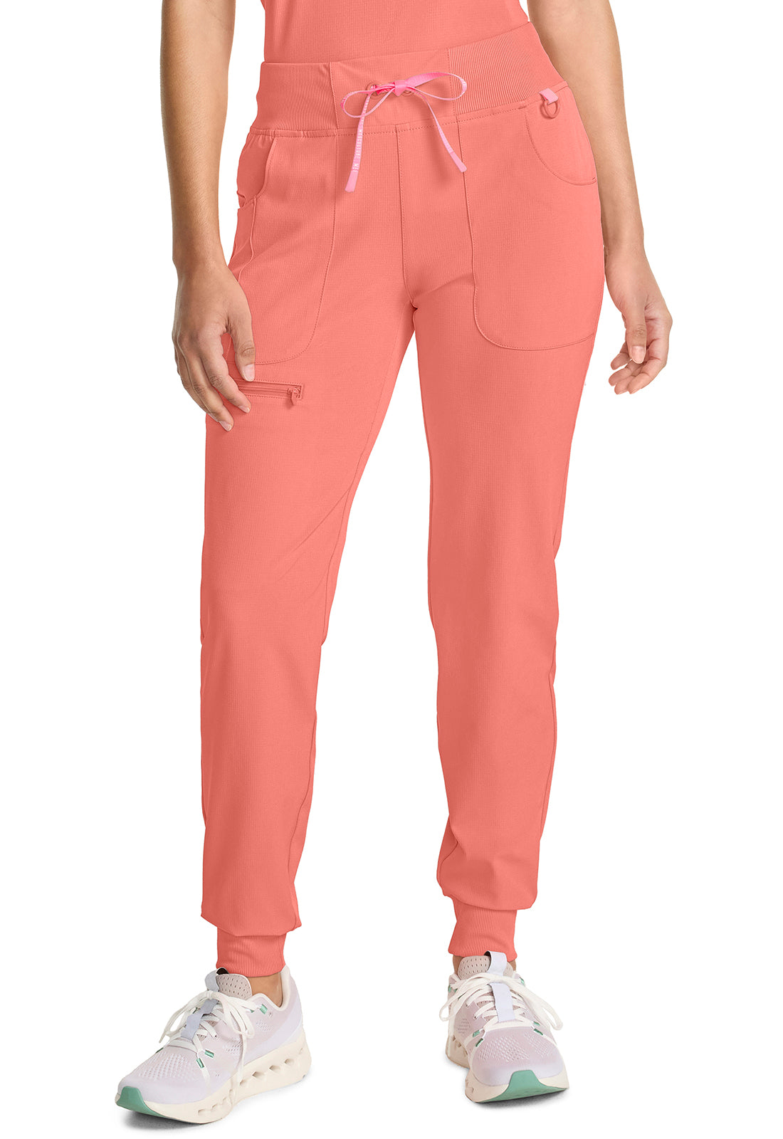 AMP MC102 Mid Rise Jogger Coral Fusion Model Image Right Side | Med Couture